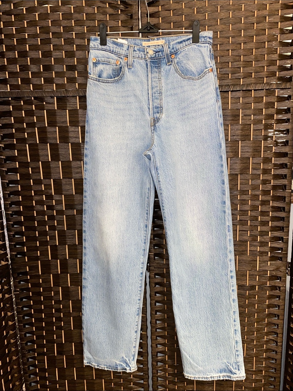 Levi's Light Wash Ribcage Straight Ankle Button Fly Premium Jeans Size 27